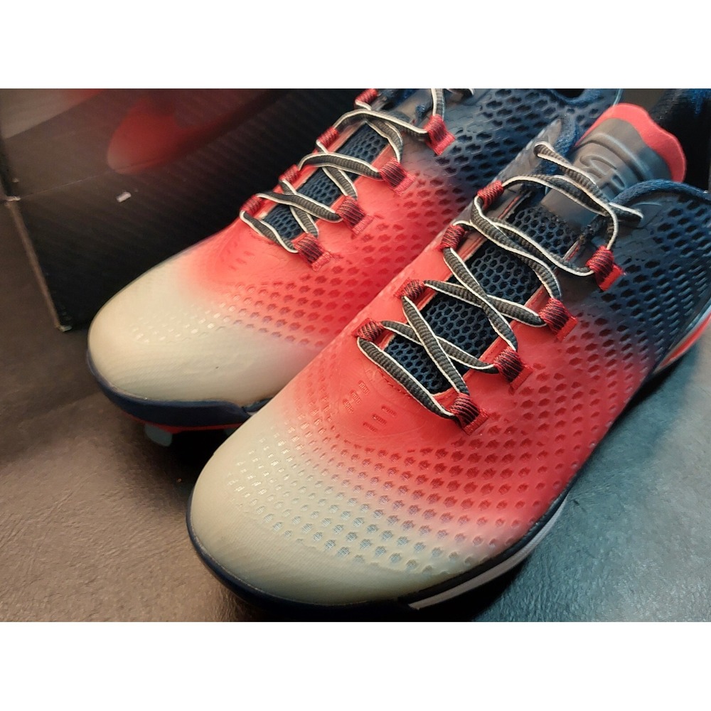 Boombah Men's Size 14 Metal Baseball Cleats Red White Blue Shoes NIB BM15037B-5 - Picture 2 of 10